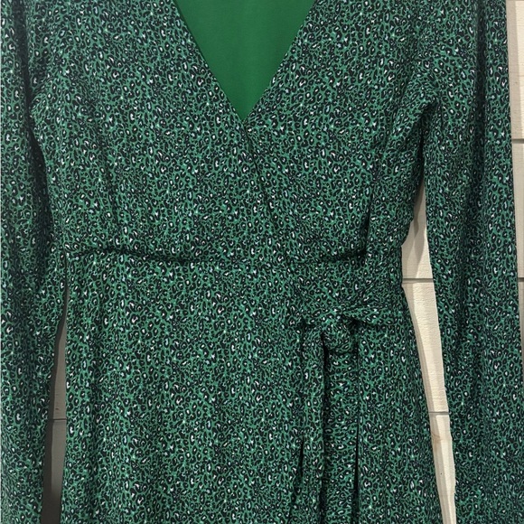 Sanctuary - Anthropology Stay The Night Long Sleeve Wrap Dress Emerald Leo Sz 2 - Picture 11 of 12